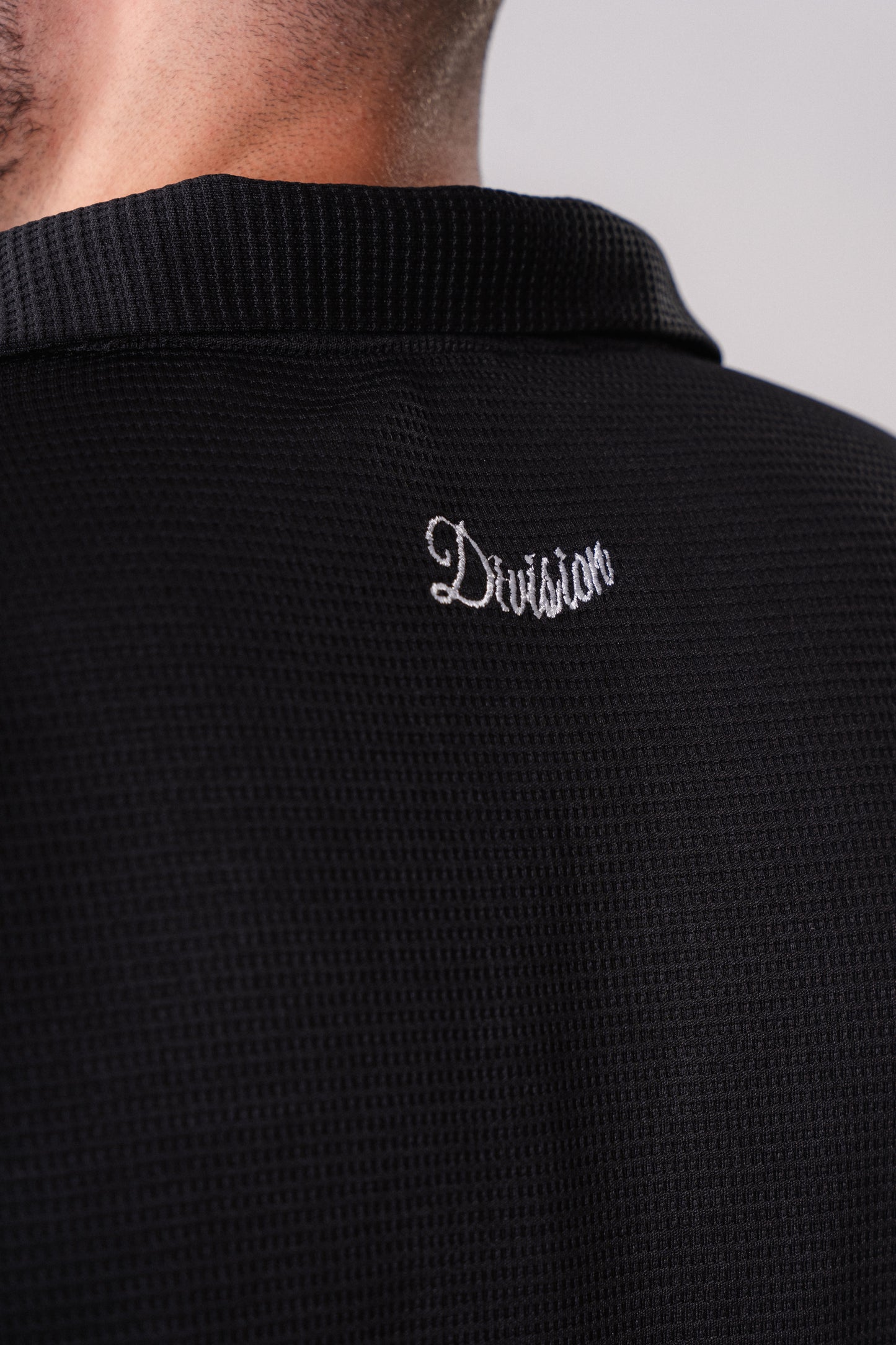 Textured Polo Shirt in Black