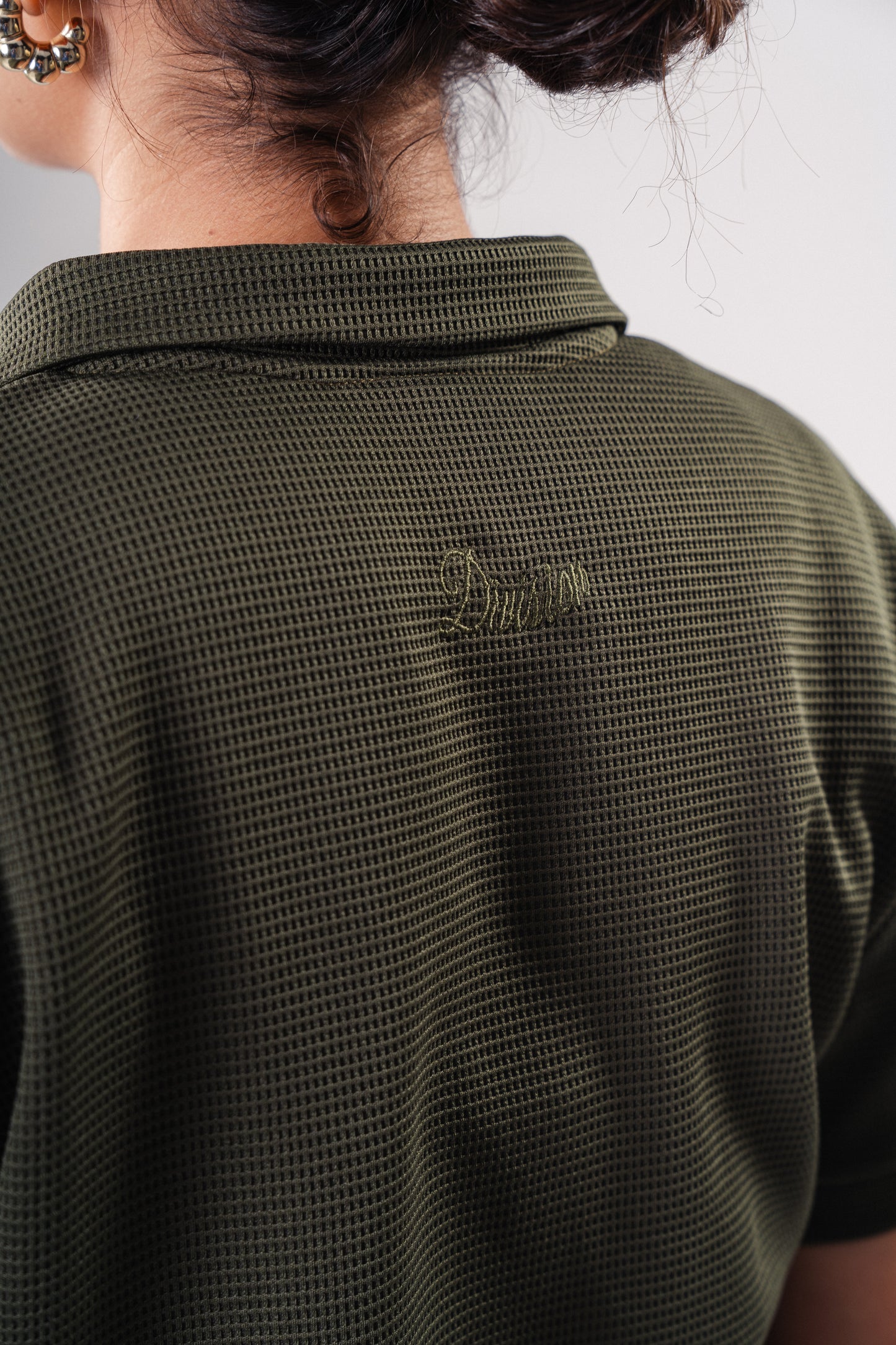 Textured Polo Shirt in Olive
